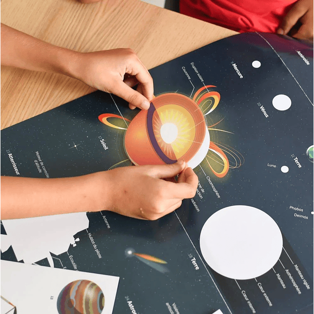 Poster educativo Astronomia + 44 stickers