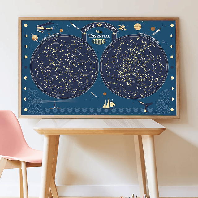 Poster educativo Constelaciones + 640 stickers