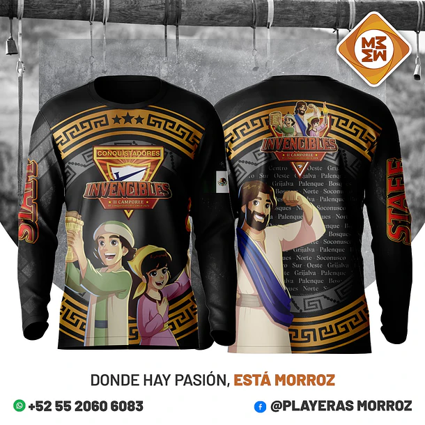 PLAYERA MANGA LARGA  CAMPOREE INVENCIBLES 2026 NEGRA**ADULTO UNISEX**