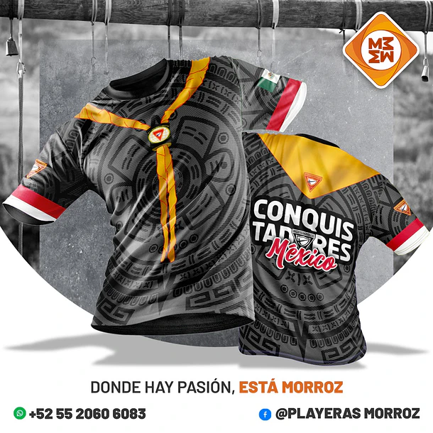 PLAYERA CONQUISTADORES MEXICO NEGRA **NIÑO UNISEX**-