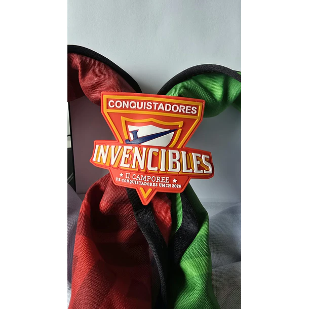 PAÑOLETA CONMERATIVA CAMPOREE INVENCIBLES ROJO AZUL **INCLUYE SUJETADOR**
