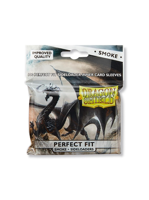 Dragon Shield (100) - Perfect Fit Inner Sleeves Smoke (Side)