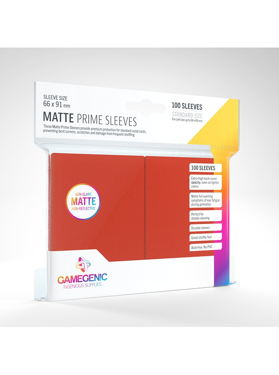 Gamegenic Prime Sleeves Standard Matte Red (100)