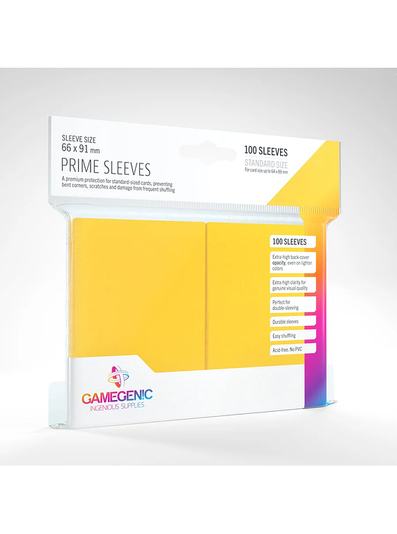 Gamegenic Prime Sleeves Standard Yellow (100)