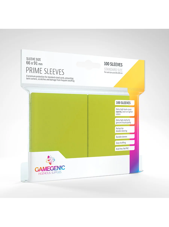 Gamegenic Prime Sleeves Standard Lime Green (100)