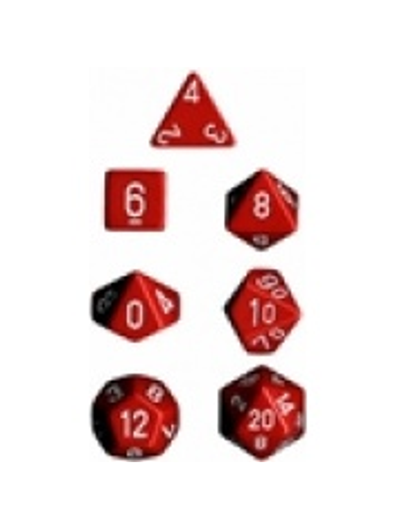 Chessex Opaque Polyhedral 7-Die Sets - Red w/white