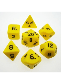 Chessex Opaque Polyhedral 7-Die Sets - Yellow w/black