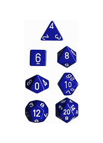 Chessex Opaque Polyhedral 7-Die Sets - Blue w/white