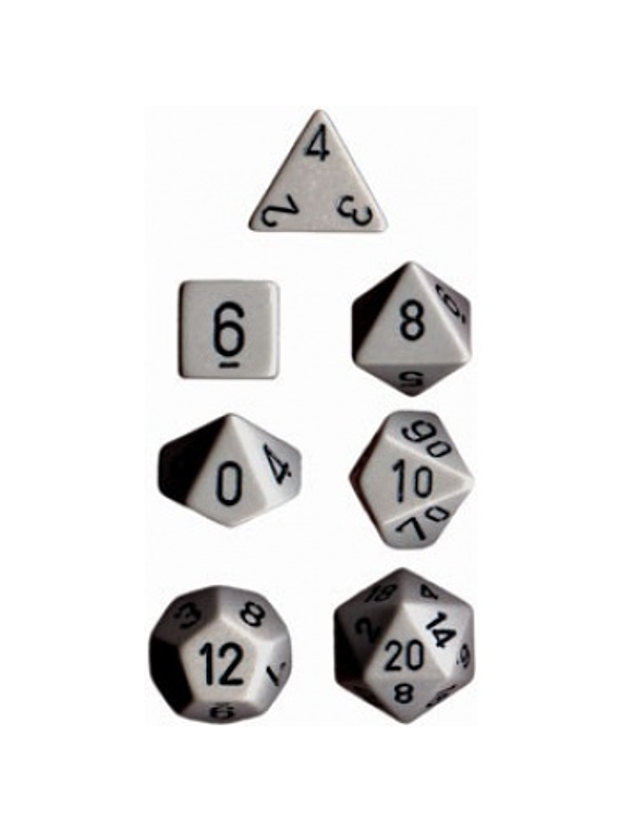 Chessex Opaque Polyhedral 7-Die Sets - Grey w/black