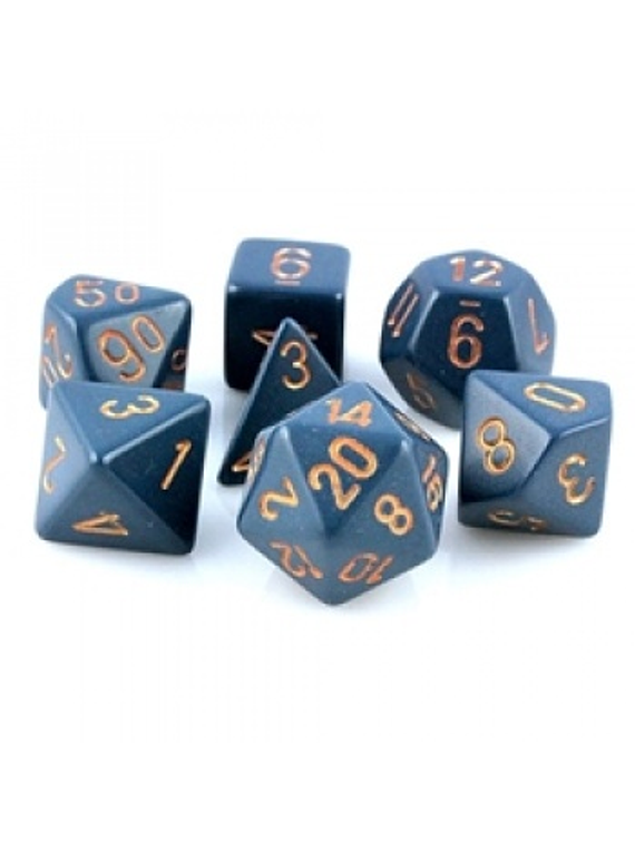 Chessex Opaque Polyhedral 7-Die Sets - Dusty Blue w/gold