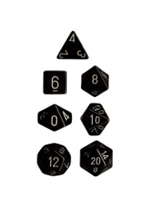 Chessex Opaque Polyhedral 7-Die Sets - Black w/gold