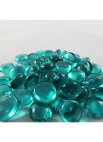 Chessex Gaming Glass Stones in Tube - Crystal Teal (40)