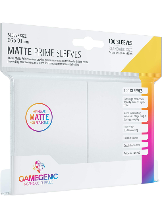 Gamegenic Prime Sleeves Matte White (100)