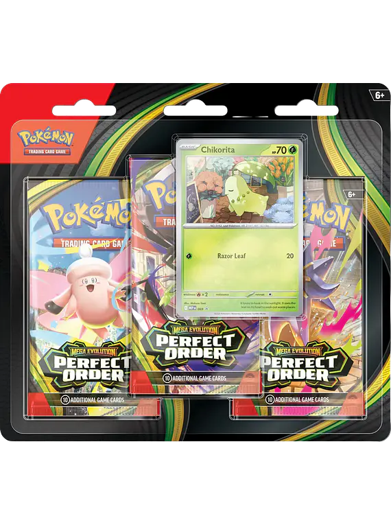 Pokémon TCG: Mega Evolution - Perfect Order - 3 Pack Blister Chikorita