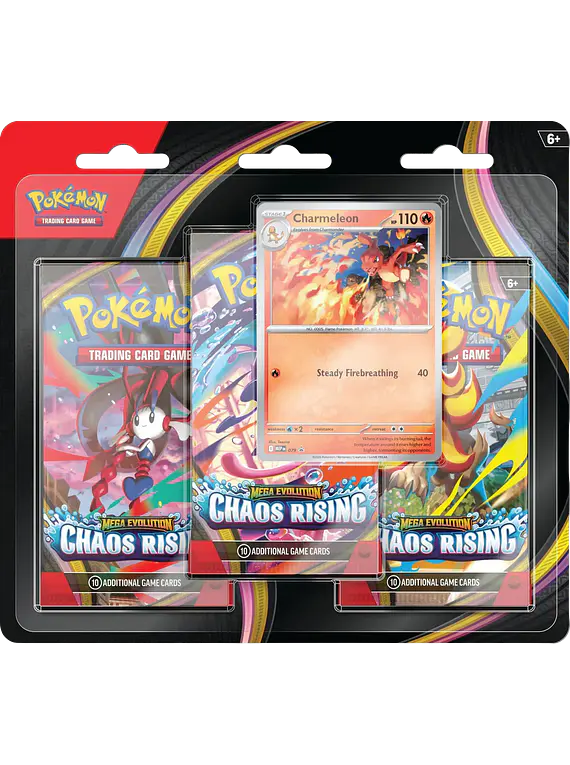 Pokémon TCG: Mega Evolution- Chaos Rising 3 pack blister - Charmeleon