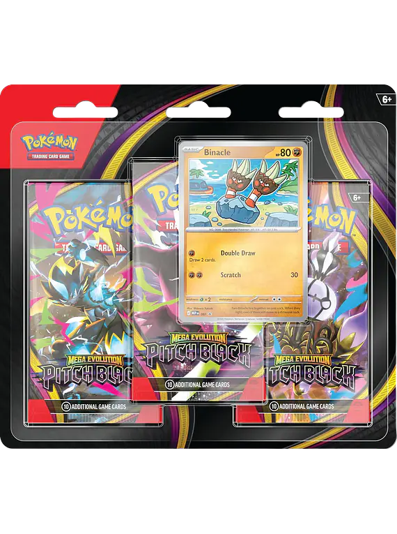 Pokémon TCG: Mega Evolution - Pitch Black 3-pack blister - Binacle