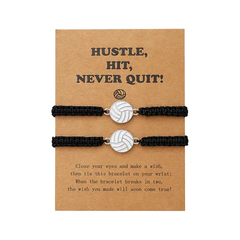 Pulsera de amistad de voleibol esmaltada