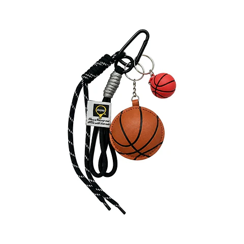 Llavero de balón deportivo con cordón y mosquetón