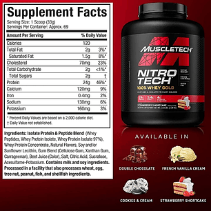 MuscleTech Nitro-Tech 100% Whey Gold – 5lbs (Sabor Vainilla)