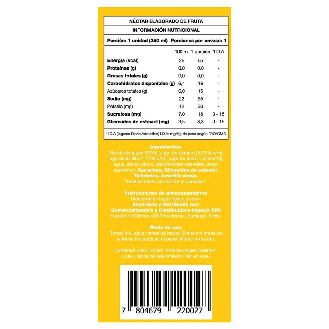 Jugo Be Well Drink Smart (pera, platano, frutilla) 2