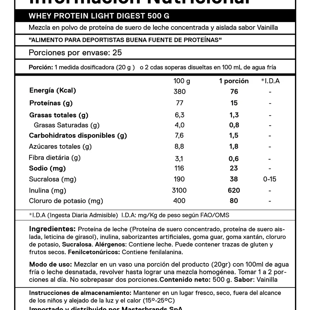 Light Digest Whey Protein de QNT VAINILLA (25 servicios) 2