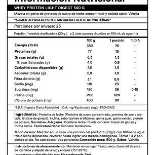 Light Digest Whey Protein de QNT VAINILLA (25 servicios)