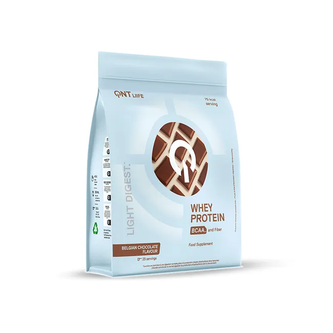 Light Digest Whey Protein de QNT CHOCOLATE BELGA (25 servicios) 1