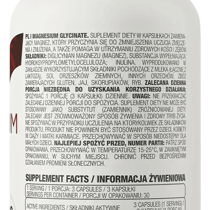 Ostrovit Magnesio Glicinato | Magnesium Glycinate | 90 Caps Sin Sabor 2