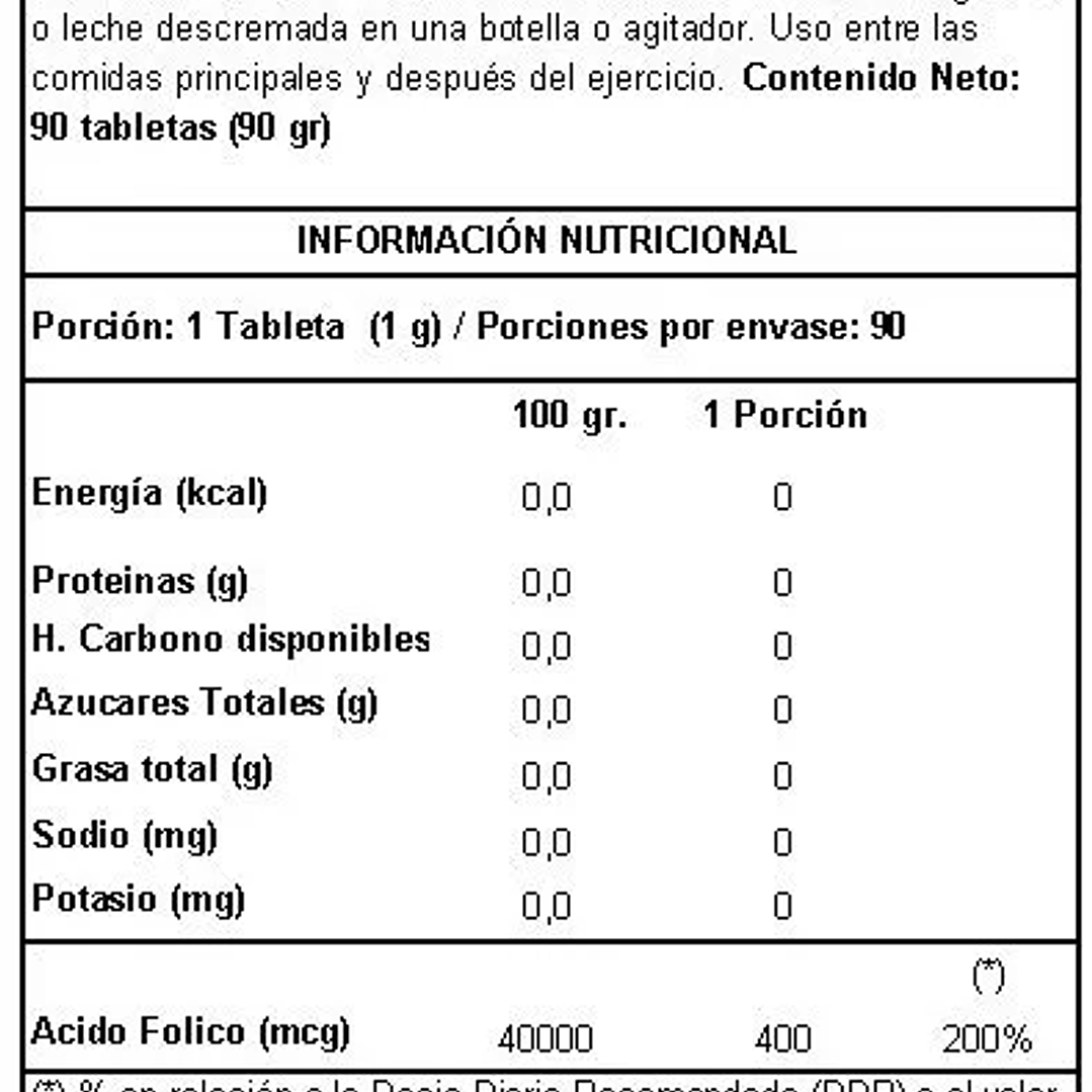 ÁCIDO FÓLICO 90 COMPRIMIDOS 2