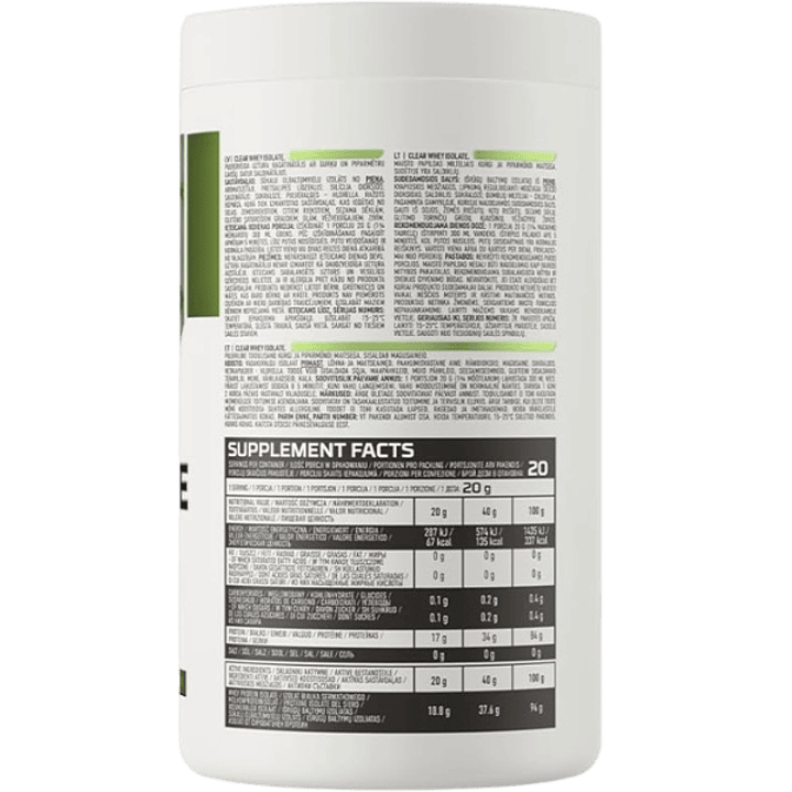 Clear Whey Isolate 400 Gr Ostrovit - Pepino con Menta 2