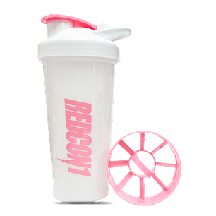 Redcon1 Shaker Blanco Logo Rosado