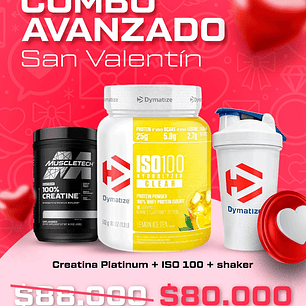Combo: ISO 100 1.4L + Creatina Muscletech 400g + Shaker