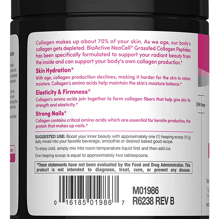 Colágeno Péptidos  Polvo Sin Sabor 200gr Neocell 2