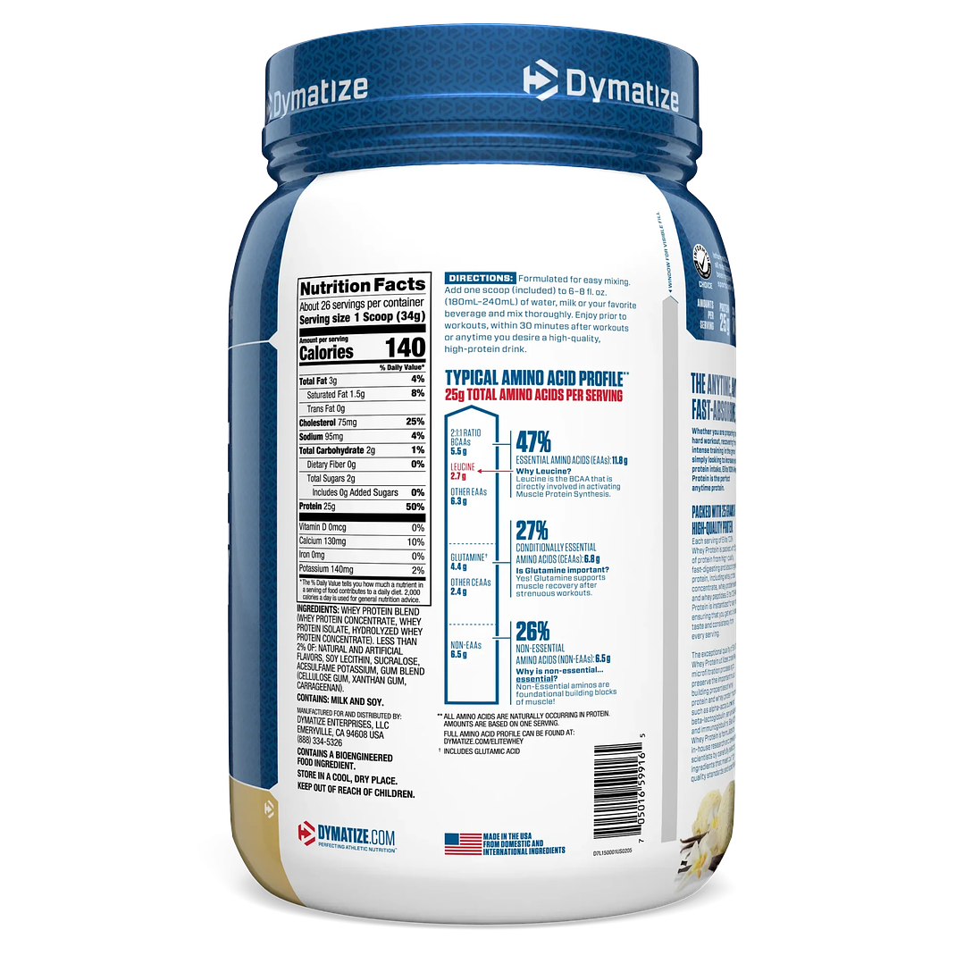 DYMATIZE ELITE 100% WHEY 2Lb Vainilla 3