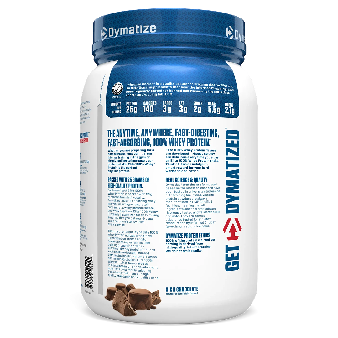 DYMATIZE ELITE 100% WHEY 2Lb Chocolate 3