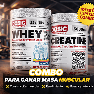 Proteina Whey 2 Lb Blue Marshmallow + Creatina 300g Basic 