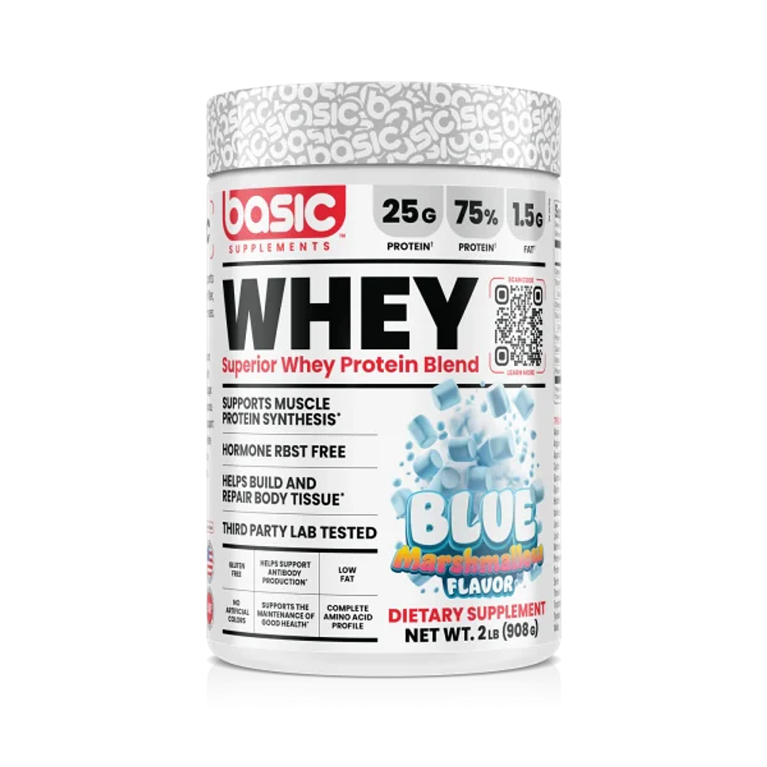 Proteina Whey 2 Lb Blue Marshmallow + Creatina 300g Basic  3
