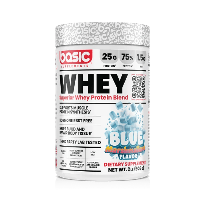 Proteina Whey 2 Lb Blue Marshmallow + Creatina 300g Basic  3