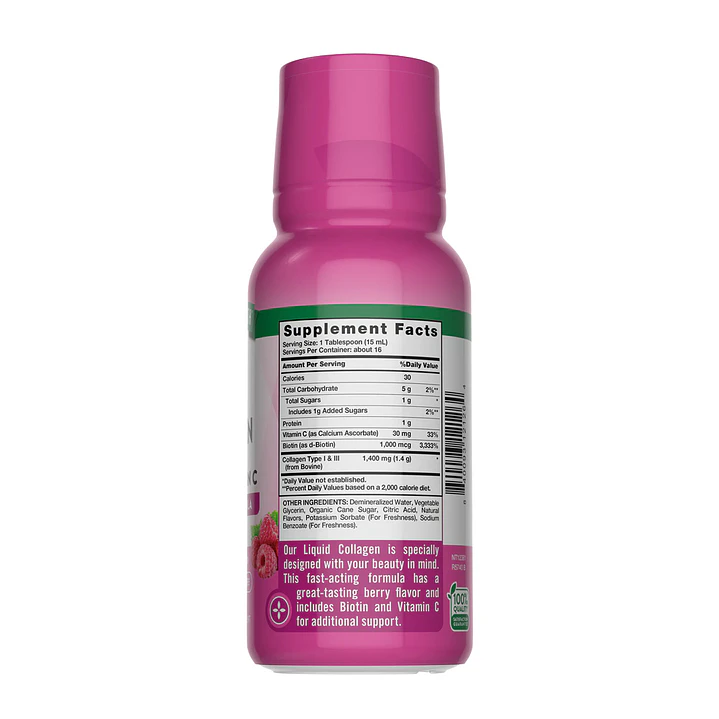 Colágeno líquido Nature's Truth | con Biotina | Sabor a bayas | 8 onzas | Suplemento sin OGM y sin gluten 5
