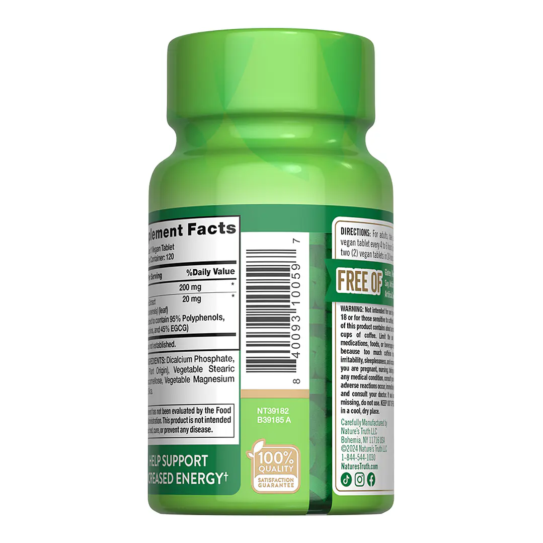 Cafeina + Te verde Nature´s Truth 3