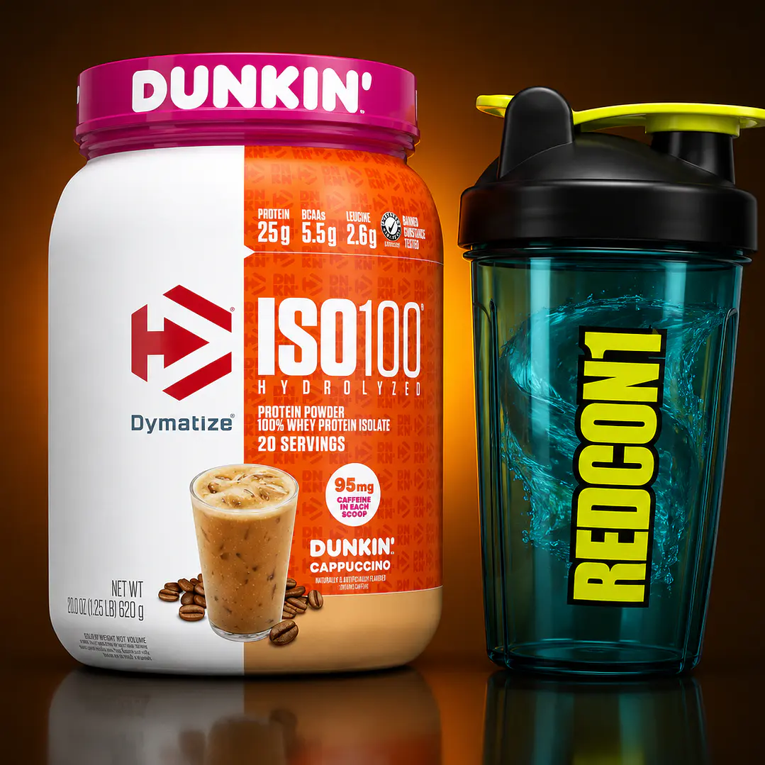 CYBER: Proteina ISO 100 Dymatize Cappuccino 1.4L + Shaker 1