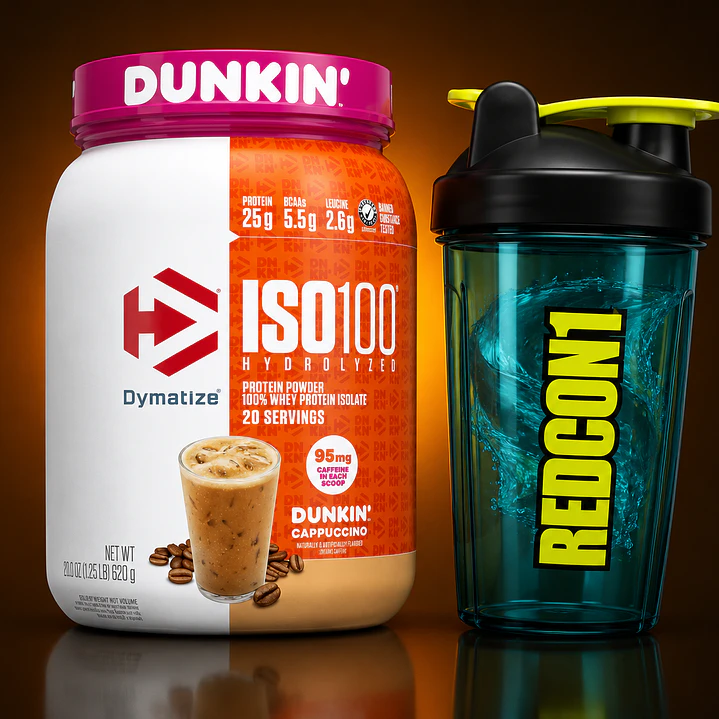 CYBER: Proteina ISO 100 Dymatize Cappuccino 1.4L + Shaker 1