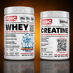 CYBER: Proteina Whey BASIC Marshmalow 30 SERVICIOS + Creatina 300g