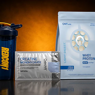 CYBER: Proteina Whey QNT VAINILLA 25 SERVICIOS + Creatina mini + shaker