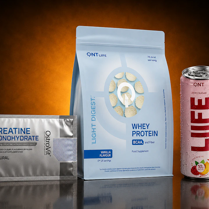 CYBER: Proteina Whey QNT VAINILLA 25 SERVICIOS + Agua + Shaker 1