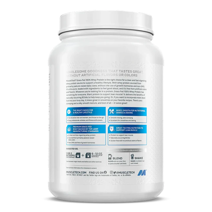 Muscletech Proteina Grass Fed 100% Whey 1.8 Lb Deluxe Vanilla 2