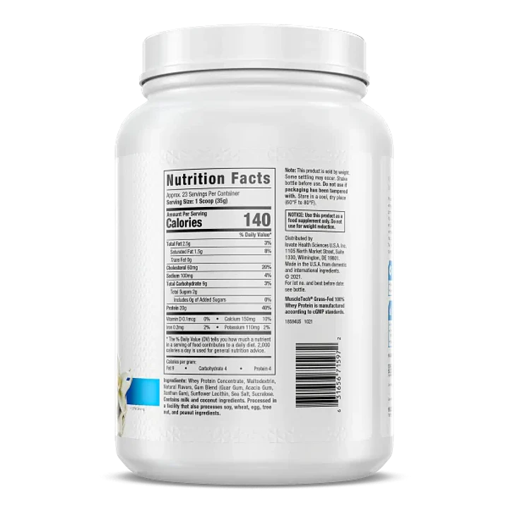 Muscletech Proteina Grass Fed 100% Whey 1.8 Lb Deluxe Vanilla 3