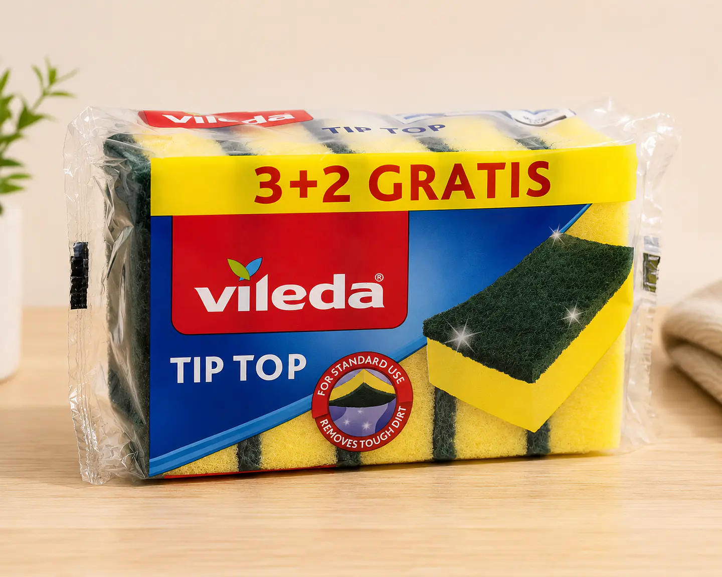 Esponjas Vileda Tip Top Delicada - Pack 3+2 Grátis 1