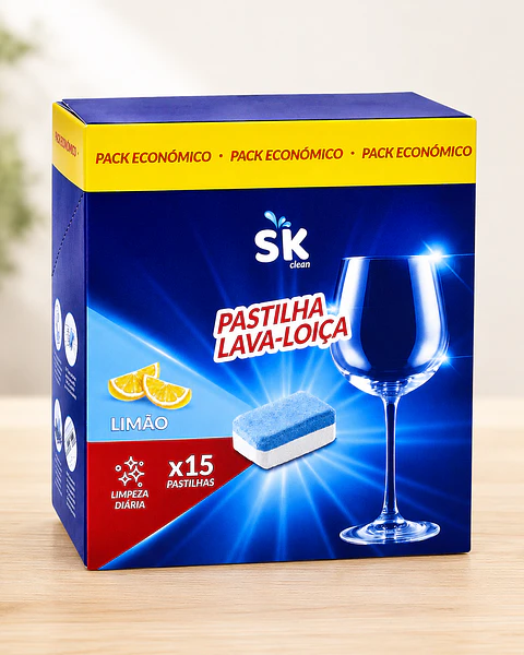 Pastilhas para Máquina de Lavar Loiça SK Clean - Limão | Pack Económico