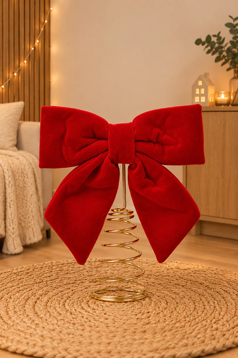 Topo de Árvore Natal Laço Vermelho — POR RESERVA